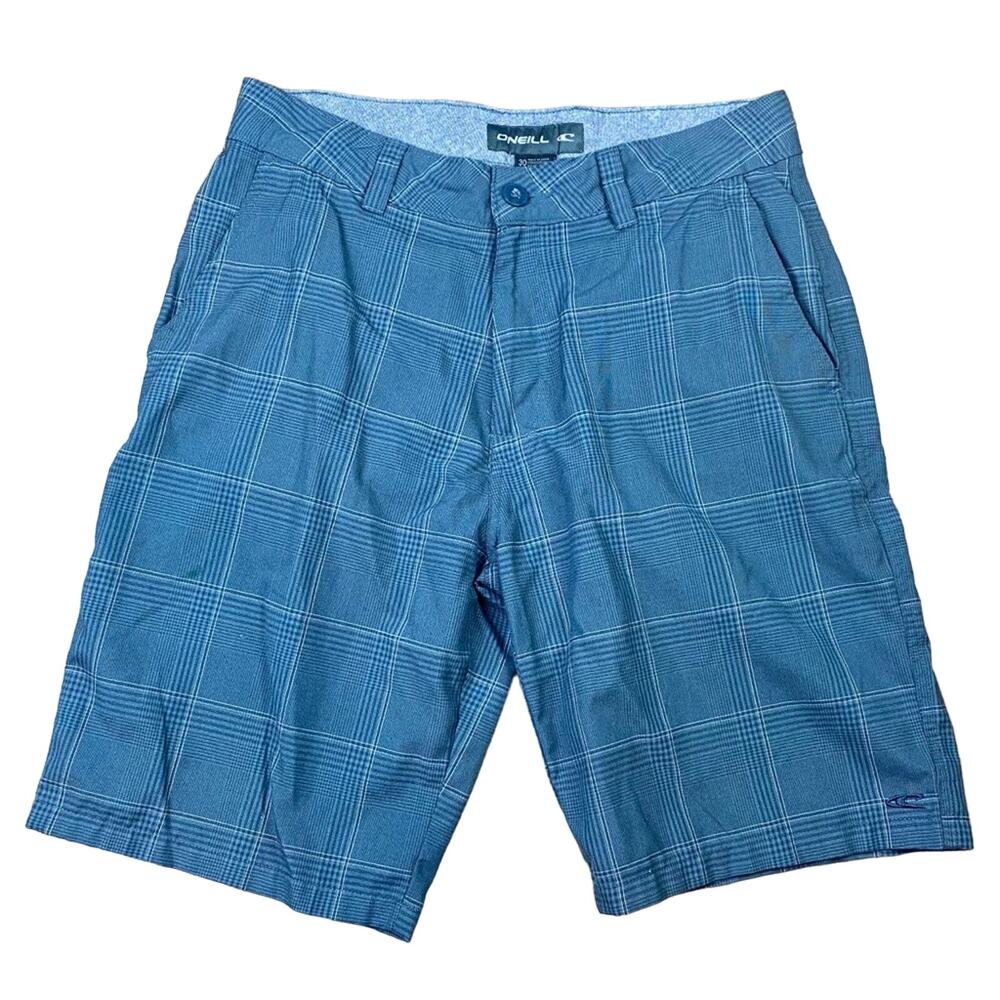 O'Neill Plaid Chino Shorts Blue Sz 30